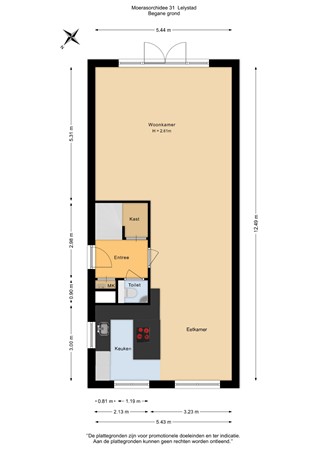 Floorplan - Moerasorchidee 31, 8245 JW Lelystad